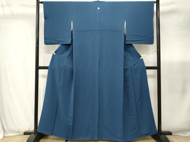 平和屋着物■ファッションデザイナー　花井幸子　色無地　紺色　反端付き　正絹　逸品　CABJ3454ev