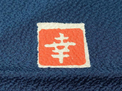 平和屋着物■ファッションデザイナー　花井幸子　色無地　紺色　反端付き　正絹　逸品　CABJ3454ev