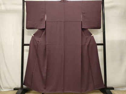 平和屋着物■上質な色無地　紫鳶色　正絹　逸品　CABJ3455ev