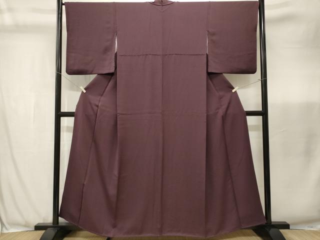 平和屋着物■上質な色無地　紫鳶色　正絹　逸品　CABJ3455ev