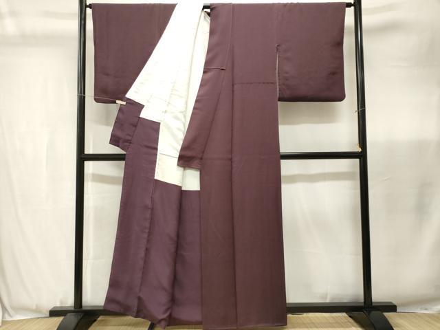 平和屋着物■上質な色無地　紫鳶色　正絹　逸品　CABJ3455ev