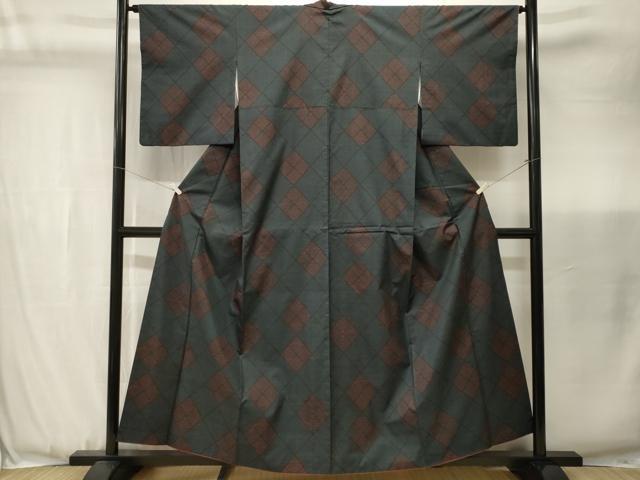 平和屋着物■本場大島紬　7マルキ　菱文　正絹　逸品　CABJ3456ev