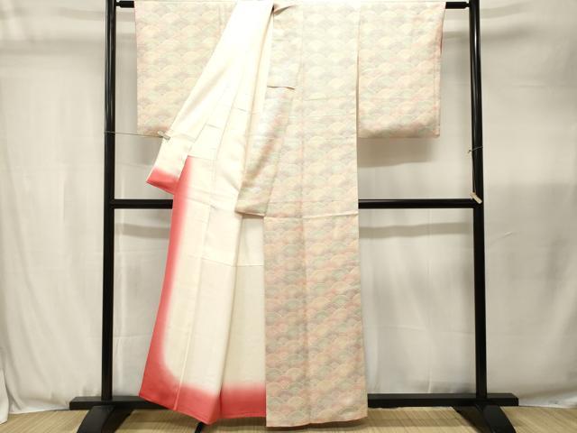 平和屋着物■上質な小紋　青海波文　正絹　逸品　CABJ3459ev