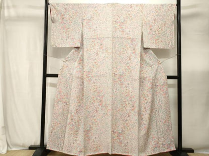 平和屋着物■上質な小紋　楽器花文　正絹　逸品　CABJ3467ev