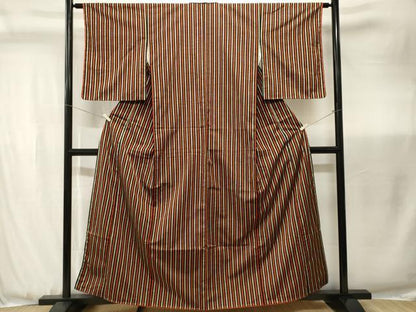 平和屋着物■上質な小紋　縞　正絹　逸品　CABJ3470ev