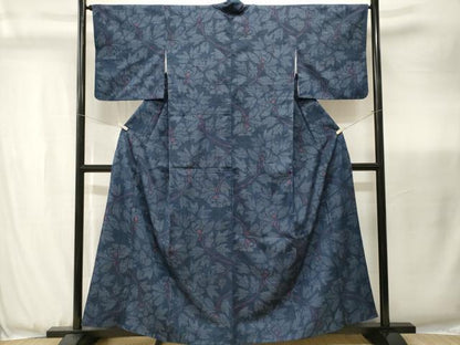 平和屋着物■上質な紬　80亀甲　枝花文　正絹　逸品　CABJ3471ev