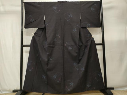 平和屋着物■上質な紬　枝花文　正絹　逸品　CABJ3477ev
