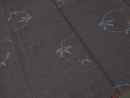 平和屋着物■上質な紬　枝花文　正絹　逸品　CABJ3477ev
