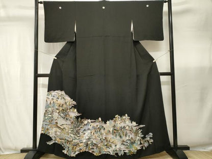 平和屋着物■豪華黒留袖　御所解文　暈し染め　金彩　正絹　逸品　CABJ3480ev
