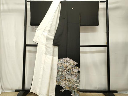 平和屋着物■豪華黒留袖　御所解文　暈し染め　金彩　正絹　逸品　CABJ3480ev