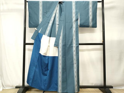 平和屋着物■上質な紬　矢羽間道　胴抜き仕立て　正絹　逸品　CABJ3482ev