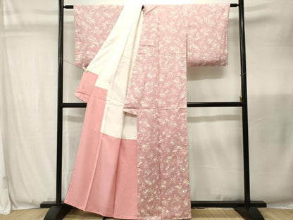 平和屋着物■上質な小紋　草花文　正絹　逸品　CABJ3483ev