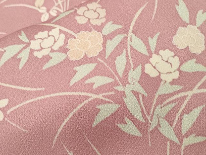 平和屋着物■上質な小紋　草花文　正絹　逸品　CABJ3483ev