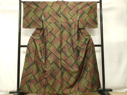 平和屋着物■上質な紬　抽象文　正絹　逸品　CABJ3489ev