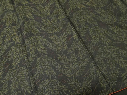 平和屋着物■本場大島紬　枝葉文　正絹　逸品　CABJ3493ev