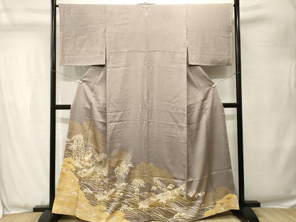 平和屋着物■豪華色留袖　駒刺繍　浜松　舟　藤花房　金彩　正絹　逸品　CABJ3495ev
