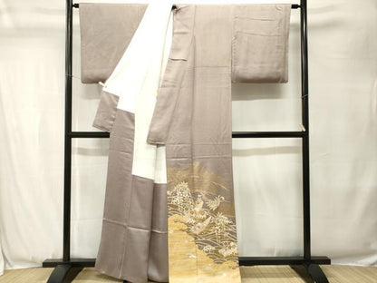 平和屋着物■豪華色留袖　駒刺繍　浜松　舟　藤花房　金彩　正絹　逸品　CABJ3495ev