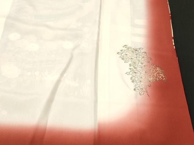 平和屋着物■訪問着　人物御所車文　松竹梅　暈し染め　金彩　正絹　逸品　CABJ3499ev