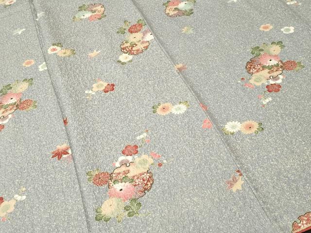 平和屋着物■上質な小紋　雪輪草花文　金彩　正絹　逸品　CABJ3500ev