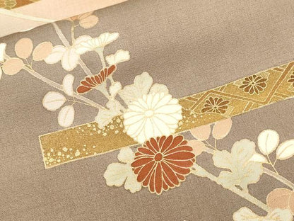 平和屋着物■訪問着　駒刺繍　枝花文　暈し染め　金彩　正絹　逸品　CABJ3501ev