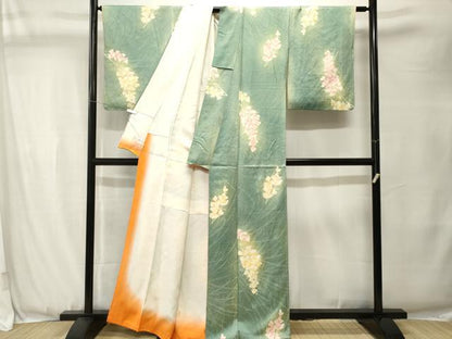 平和屋着物■上質な小紋　草花文　暈し染め　正絹　逸品　CABJ3502ev