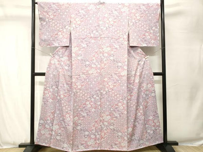 平和屋着物■上質な小紋　辻が花　正絹　逸品　CABJ3506ev