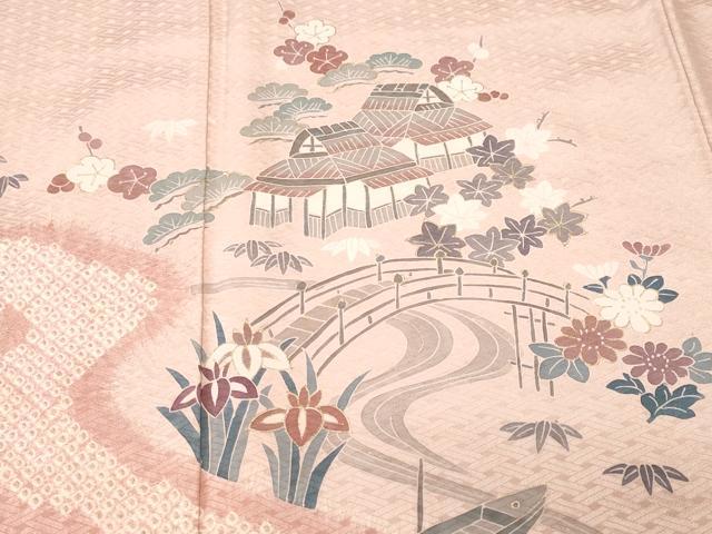平和屋着物■訪問着　絞り　松竹梅御所解文　金彩　正絹　逸品　CABJ3523ev