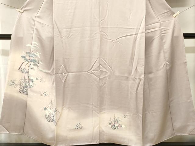 平和屋着物■訪問着　群鶴浜松花文　暈し染め　正絹　逸品　CABJ3524ev