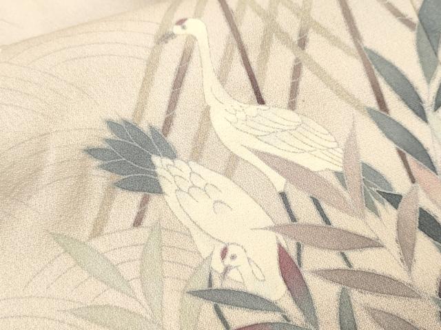平和屋着物■訪問着　群鶴浜松花文　暈し染め　正絹　逸品　CABJ3524ev