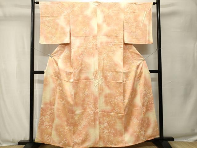 平和屋着物■上質な小紋　霞草花文　暈し染め　正絹　逸品　CABJ3525ev