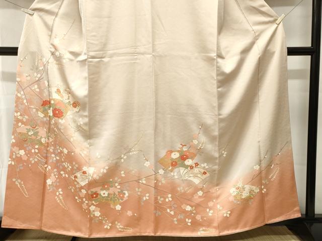 平和屋着物■豪華振袖　駒刺繍　花車文　枝垂れ桜文　銀彩　正絹　逸品　CABJ3540ev