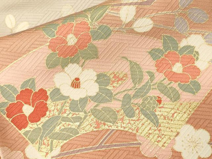 平和屋着物■豪華振袖　駒刺繍　花車文　枝垂れ桜文　銀彩　正絹　逸品　CABJ3540ev