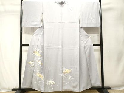 平和屋着物■訪問着　作家物　色紙流水草花文　金彩　正絹　逸品　CABJ3539ev