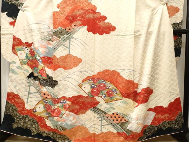 平和屋着物■豪華振袖　駒刺繍　松竹梅　地紙流水花文　金彩　正絹　逸品　CABJ3542ev