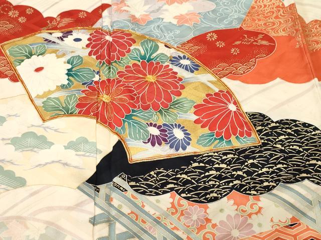 平和屋着物■豪華振袖　駒刺繍　松竹梅　地紙流水花文　金彩　正絹　逸品　CABJ3542ev