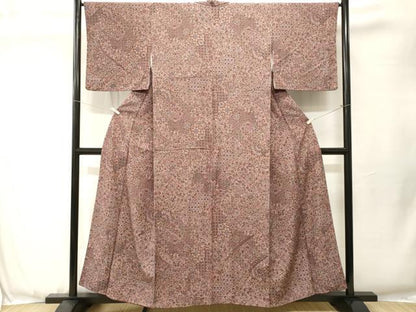 平和屋着物■上質な小紋　絵皿花文　正絹　逸品　CABJ3544ev