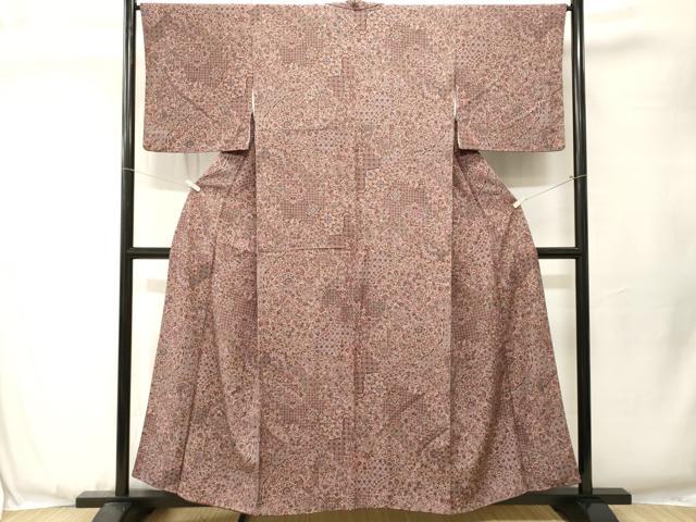 平和屋着物■上質な小紋　絵皿花文　正絹　逸品　CABJ3544ev