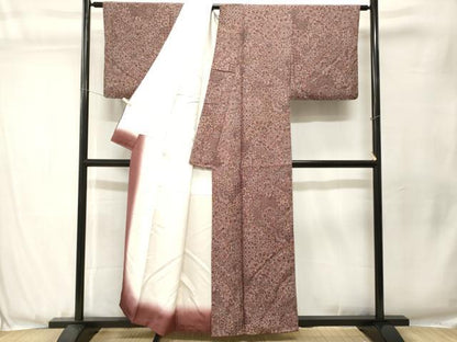 平和屋着物■上質な小紋　絵皿花文　正絹　逸品　CABJ3544ev