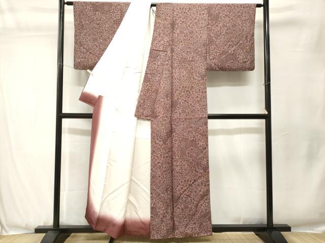 平和屋着物■上質な小紋　絵皿花文　正絹　逸品　CABJ3544ev
