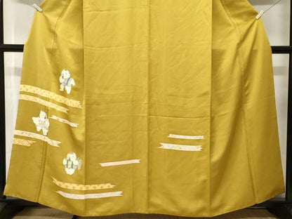 平和屋着物■訪問着　唐子　横段花唐草文　正絹　逸品　CABJ3546ev