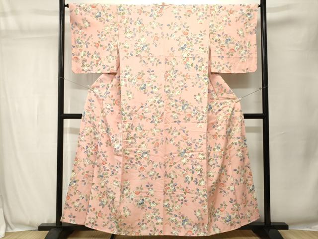 平和屋着物■上質な小紋　椿　橘文　正絹　逸品　CABJ3547ev