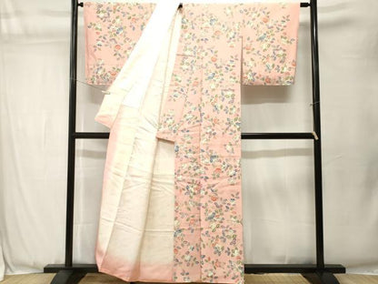 平和屋着物■上質な小紋　椿　橘文　正絹　逸品　CABJ3547ev