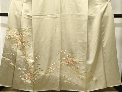 平和屋着物■訪問着 松竹梅風景文 暈し染め 金彩 正絹 逸品 CABJ3548ev