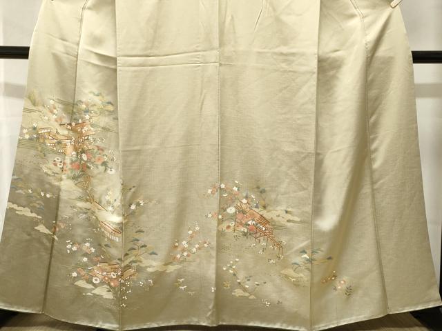 平和屋着物■訪問着 松竹梅風景文 暈し染め 金彩 正絹 逸品 CABJ3548ev