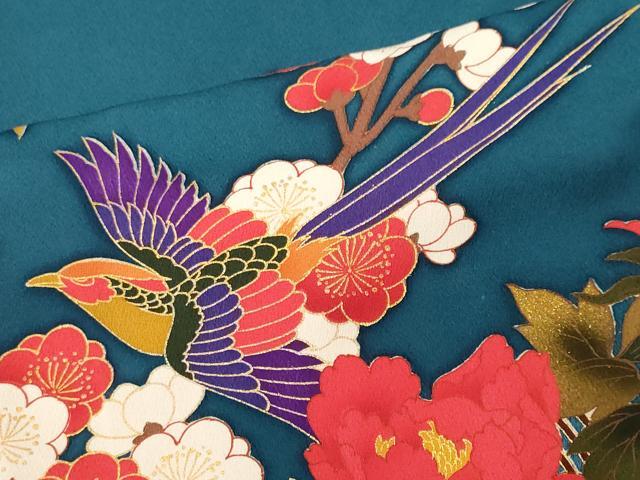 平和屋着物●豪華振袖　鳳凰花車文　暈し染め　金彩　正絹　逸品　CABJ3550ev