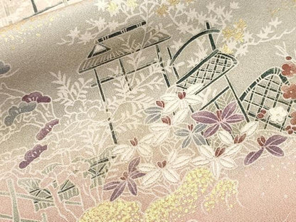 平和屋着物■訪問着　御所解文　金彩　正絹　逸品　CABJ3556ev