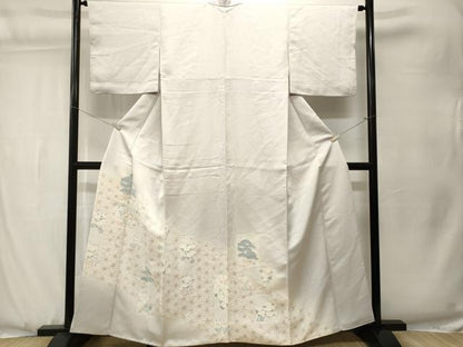 平和屋着物■訪問着　刺繍　麻の葉色紙花文　正絹　逸品　CABJ3557ev