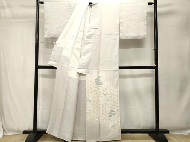 平和屋着物■訪問着　刺繍　麻の葉色紙花文　正絹　逸品　CABJ3557ev
