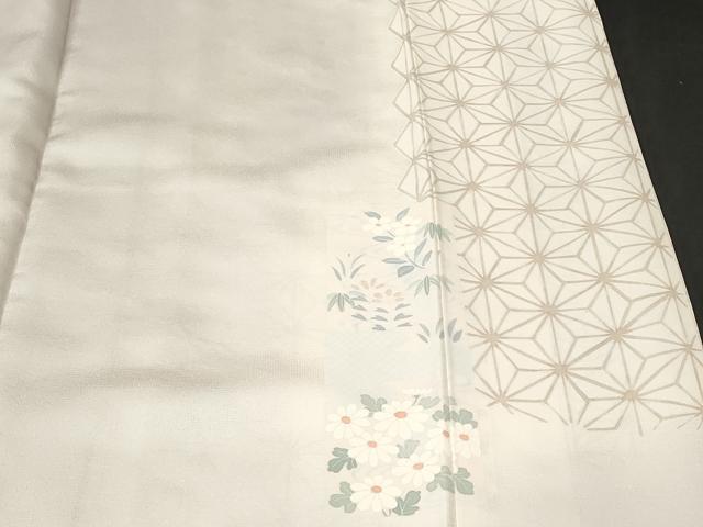 平和屋着物■訪問着　刺繍　麻の葉色紙花文　正絹　逸品　CABJ3557ev