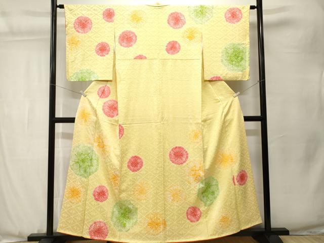 平和屋着物■訪問着　絞り　舞花文　正絹　逸品　CABJ3559ev